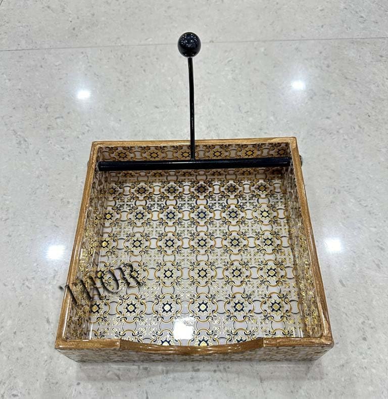 Tissue tray Beautiful Tissues Cube Flat Napkin Holder, Metal Kitchen Napkin Holder with Weighted Tension for Table Kitchen, Dining Room