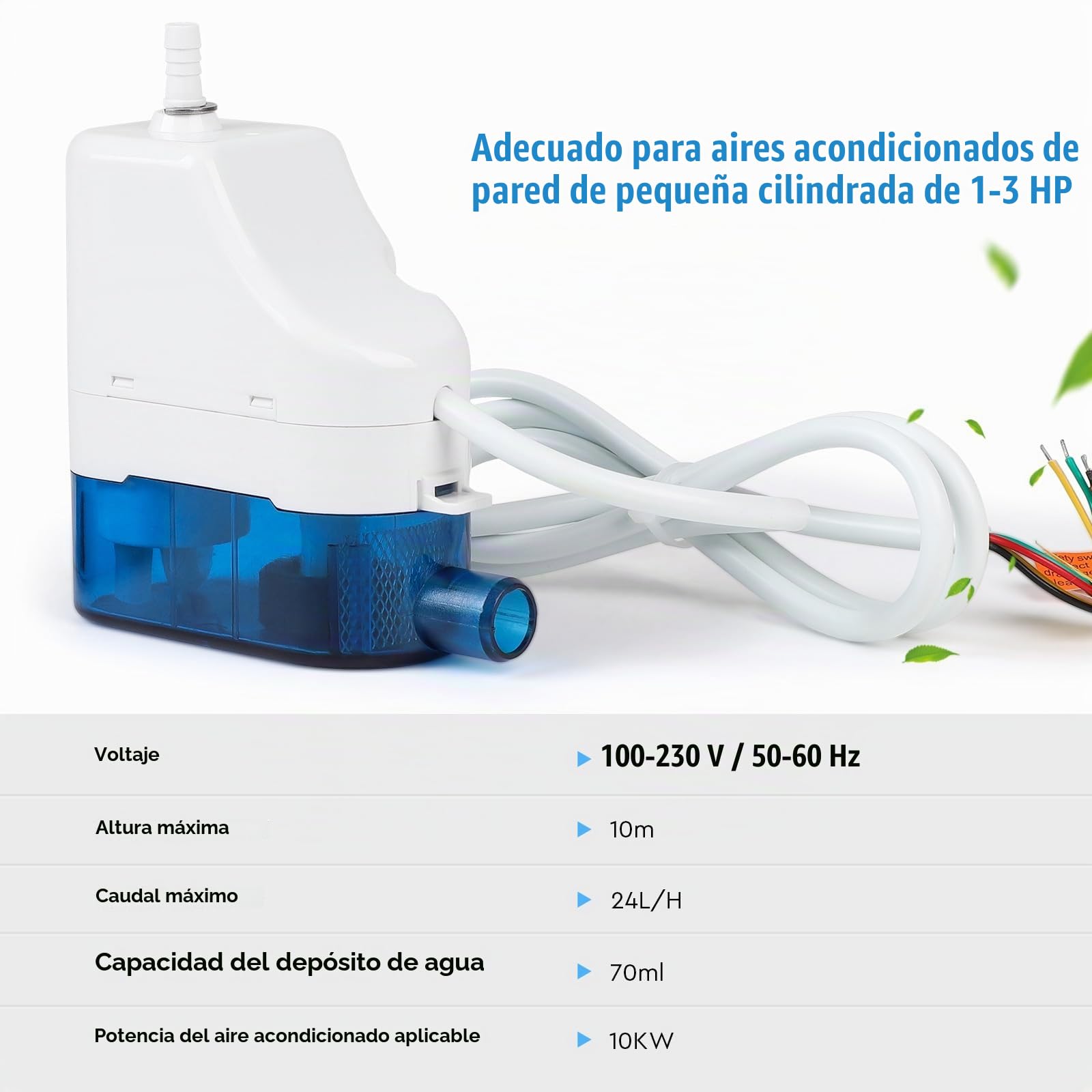 SWAWIS Bomba de Condensado para Aire Acondicionado 19dB para Aire de 10kW