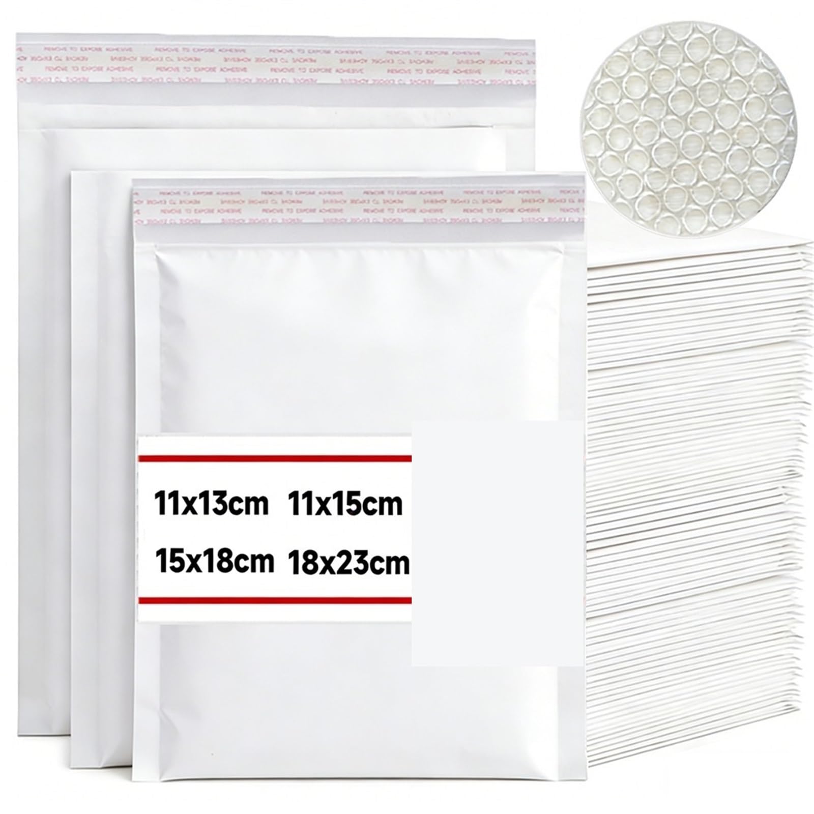 Sobres de papel almacenamiento autosellados, bolsas envío espuma acolchadas impermeables for embalaje, 70 Uds para Cosméticos(White,11 * 15cm)