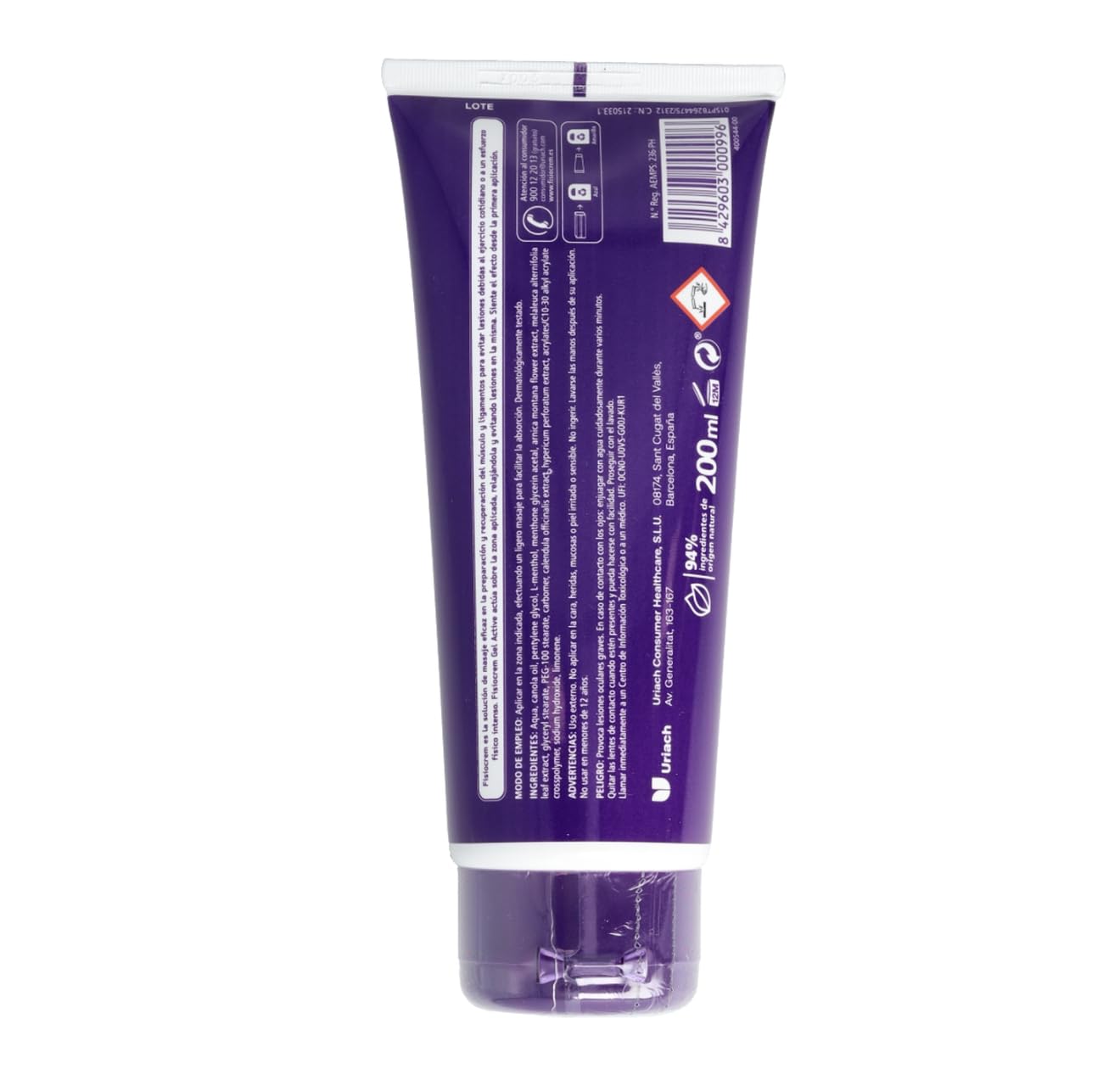 FISIOCREM | Gel Active | 200 ml | Prepara y Recupera Músculos y Ligamentos | Efecto frio | Arnica, Hypericum, Calendula, Melaleuca
