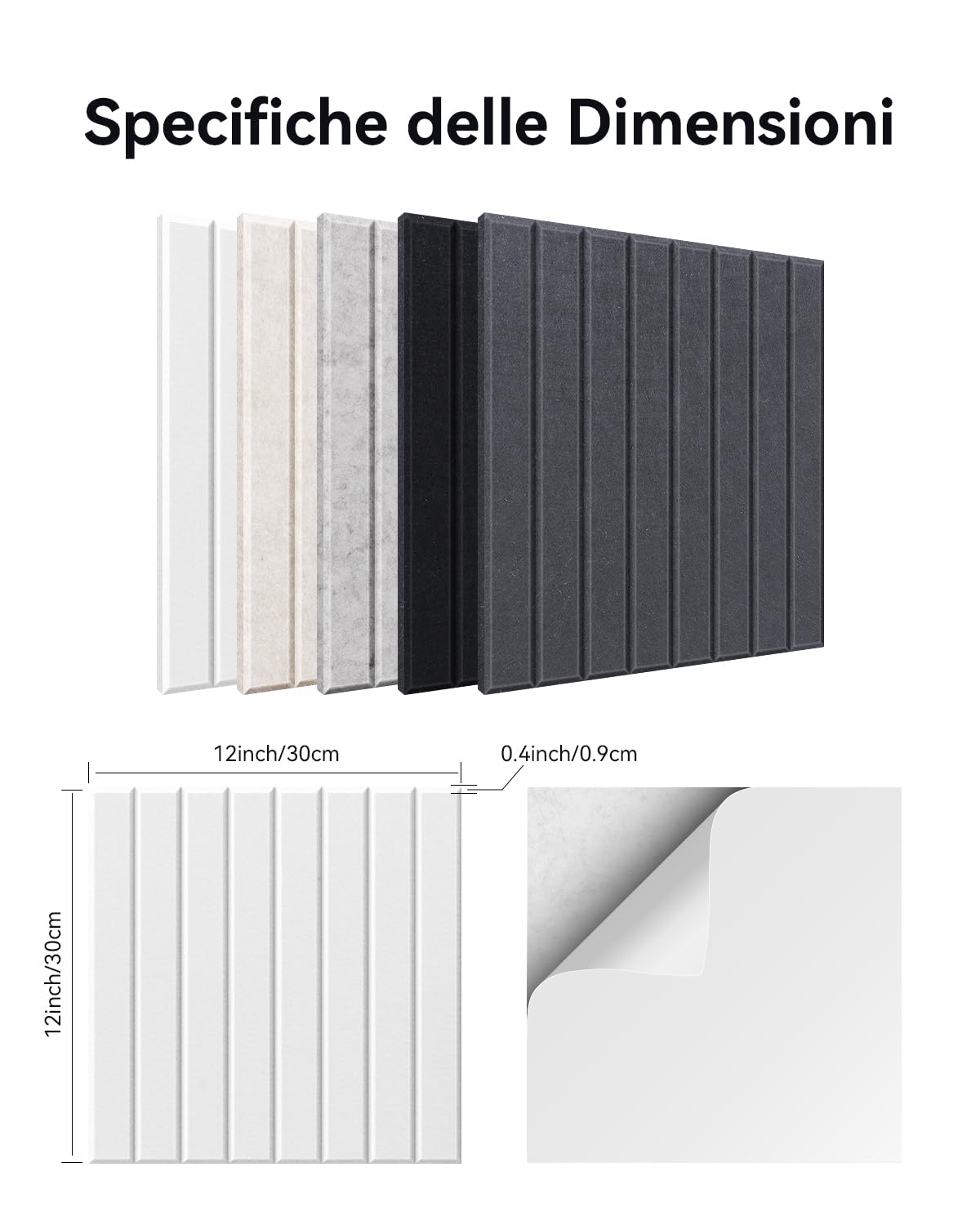 36 pezzi Pannelli Fonoassorbente Quadrati Autoadesivi 30×30×0,9 cm, pannelli fonoassorbenti decorativi, Alta Densità 230kg/m³, NRC 0,95, Copertura 3,24㎡, per Gaming, Pareti & Porte, Camel Chiaro