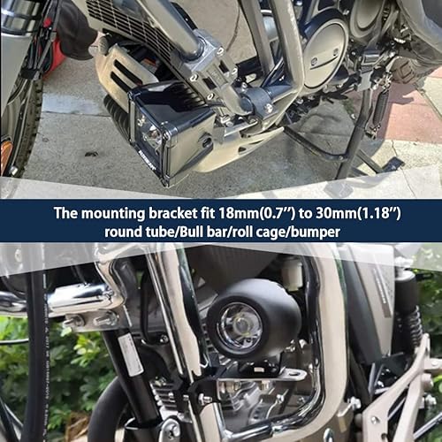 Miniatura 5 de KANGIKX Soporte de barra de luz para motocicleta, soporte de montaje de bicicleta de motocicleta de 1.2 pulgadas, abrazadera de soporte de barra de