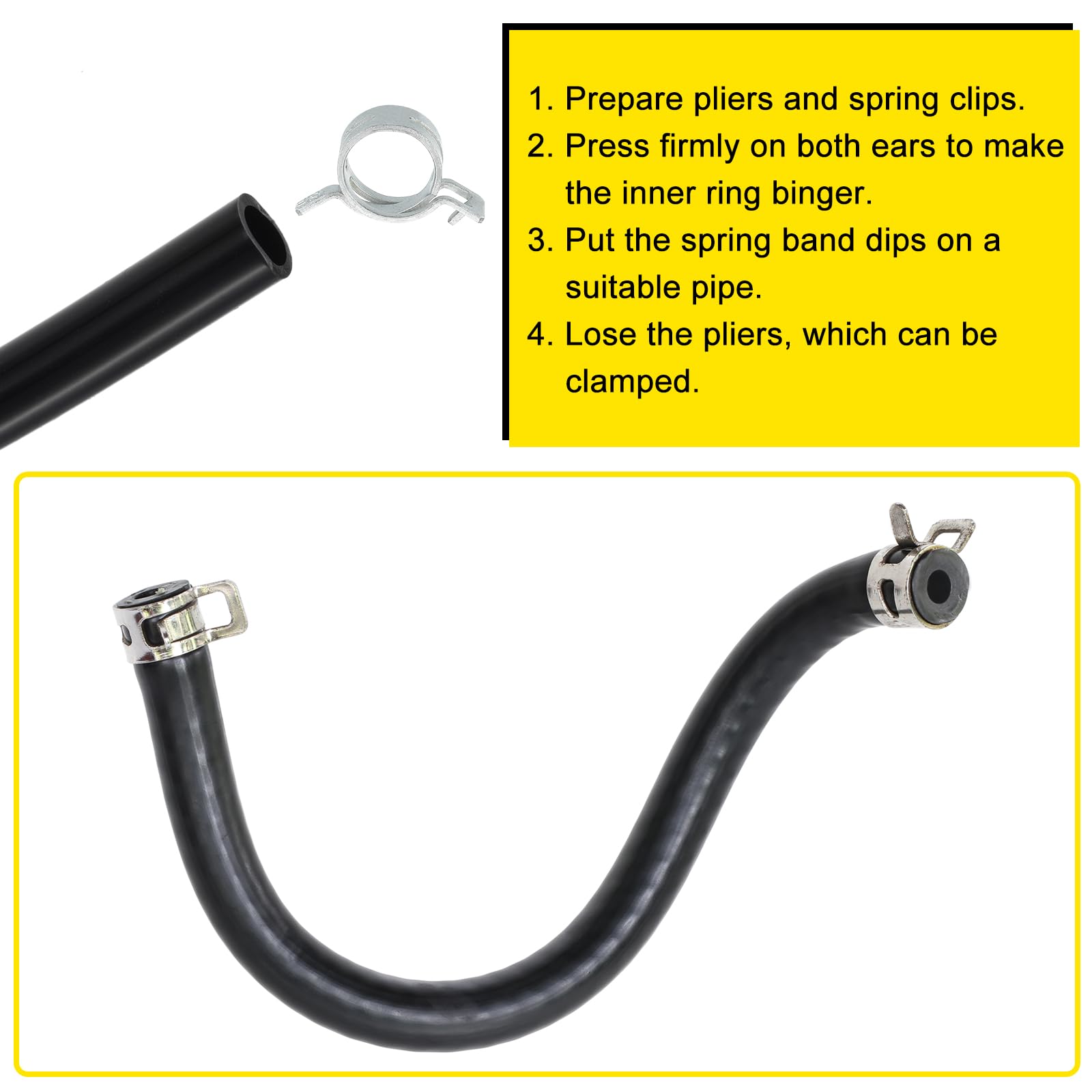 Sourcingmap 5Pcs Spring Band Type Action Fuel/Silicone Vacuum Hose Pipe Clamp - Image 4