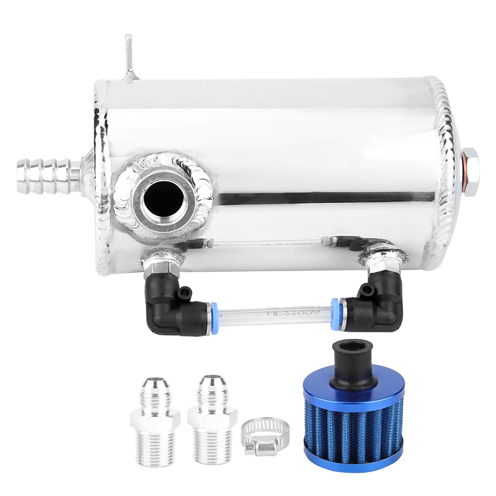 KSTE Oil Catch Can, 0.5L Universal Oil Catch Can en Alliage d'aluminium reniflard Réservoir Réservoir avec Filtre à air