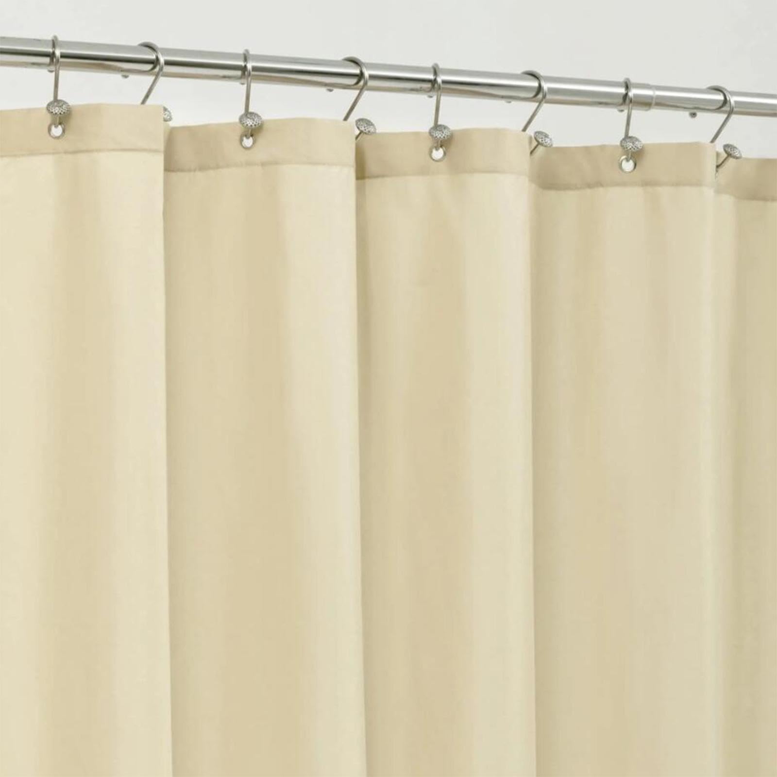Duschvorhang 240x213cm/BxH Beige cremefarbener Stoff Plaid Vorhang Digitaldruck Polyester Dusche Anti-Schimmel & Wasserdicht & Waschbar Polyester Stoff Textil Shower Curtains waschbar, mit 12 Haken