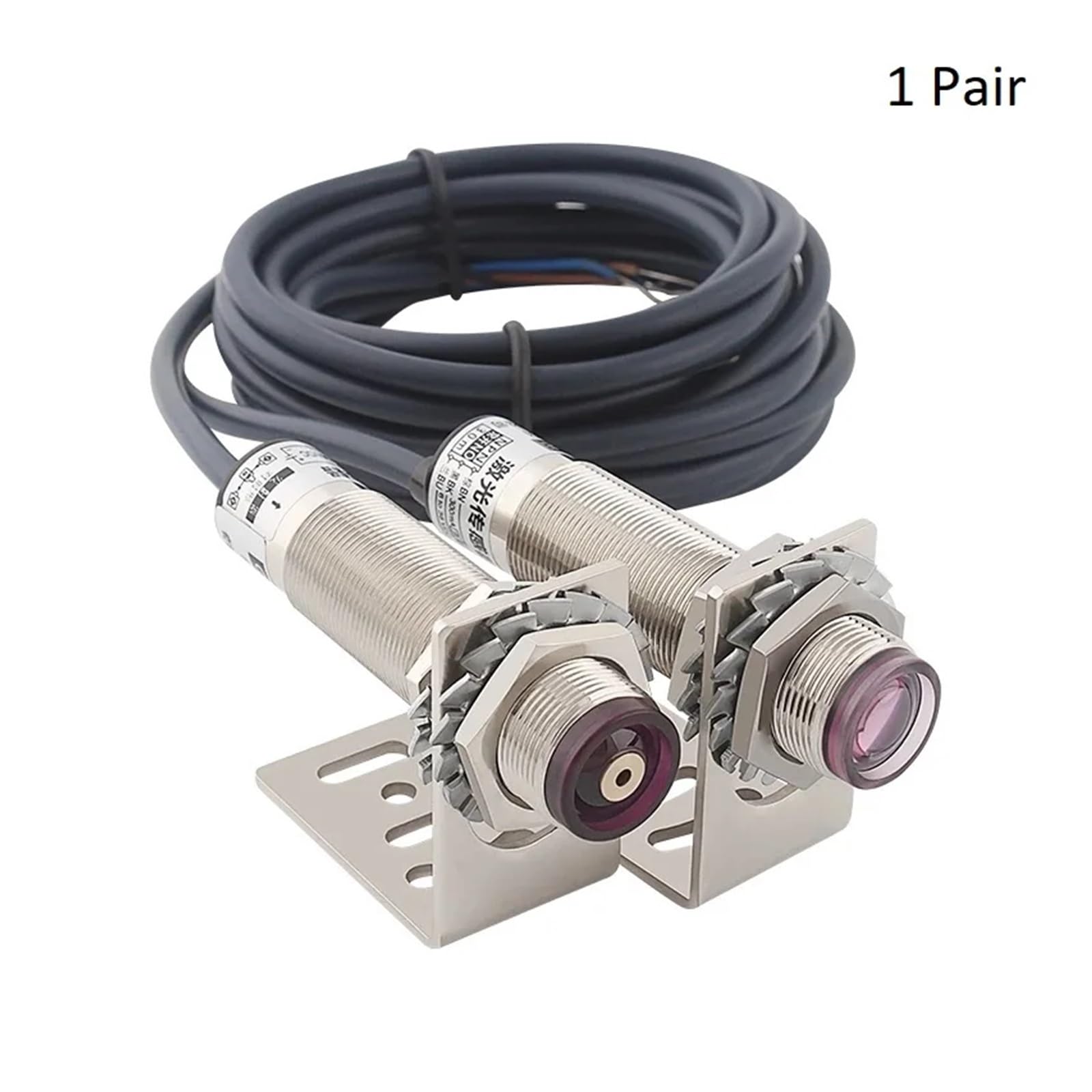 M18 Laser Counter photoelectric Switch Waterproof E3F-30C1/30L Infrared 30m Detection Distance Visible Light Sensor with Bracket