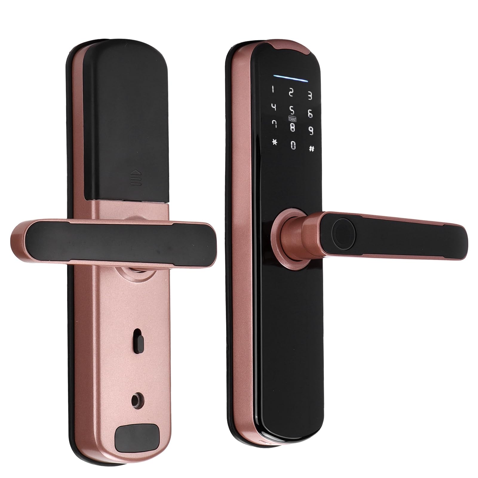 Naroote Cyfrowa Karta Zamka Drzwi dla Smart Security Anti-Theft Dostęp do Linii Papilarnych dla Domowego Biura w Kolorze Różowego Złota