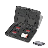 Étui pour Cartes Mémoire 16 Emplacements Résistant à l'eau, 8 SD + 8 Micro SD Cards, Boîte Plastique pour Micro SD SDXC SDHC TF (Noir)