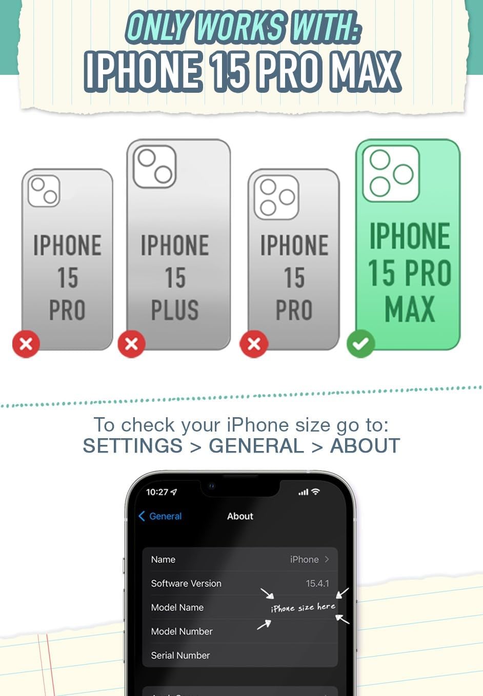 Smartish - Zebra - iPhone 15 Pro Max Wallet Case - Wallet Slayer Vol. 2 [Slim + Protective] Credit Card Holder w/Kickstand - Drop Tested Hidden Slot Compatible w/Apple iPhone 15 Pro Max