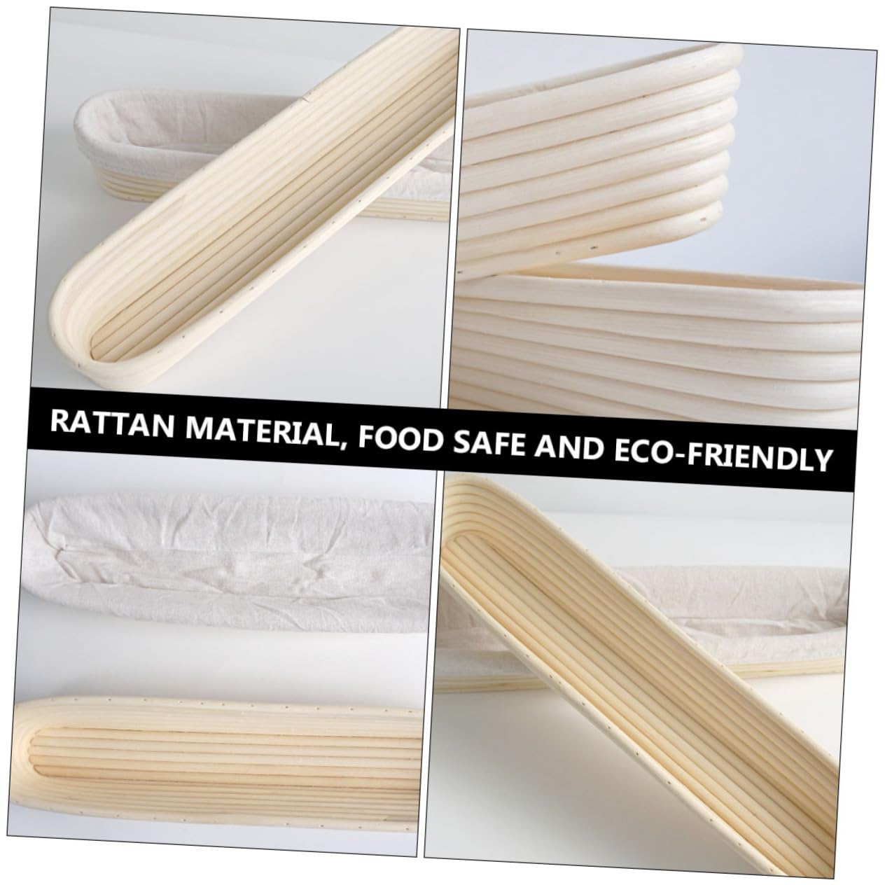 Langer Brotkorb für Teigführung, Wiederverwendbar, Handwaschbar, Beige | Brotbacken und Gärung, für Erfahrene Bäcker und Anfänger zu Hause, aus Weide, 1 Stück Zufällige Farbe