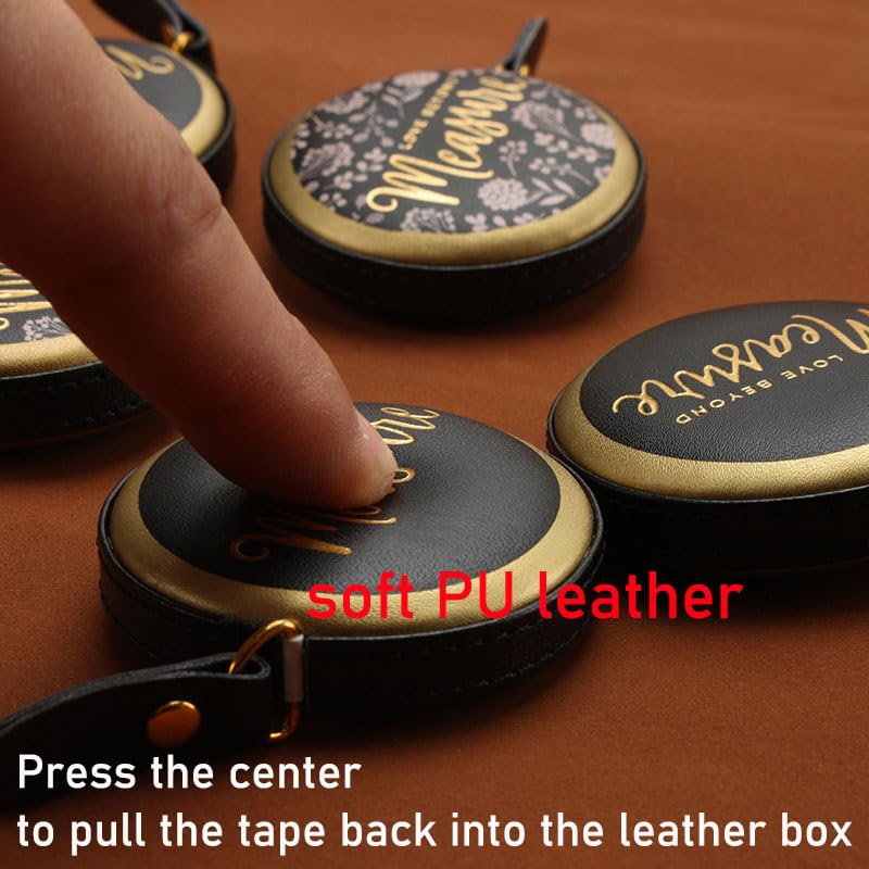 Vintage-Style 5ft Retractable Faux Leather Tape Measure - Dual Inch/Centimeter, Portable Mini Sewing Measuring Tape