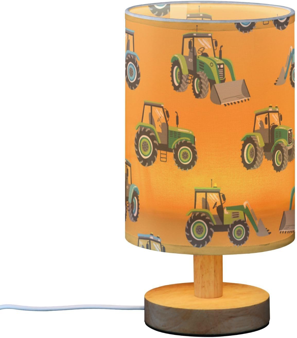 FRODOTGV Night Lamp Light Table Lamp Unique Hand Drawn Tractor Yellow Lamps for Kids Dorm Room