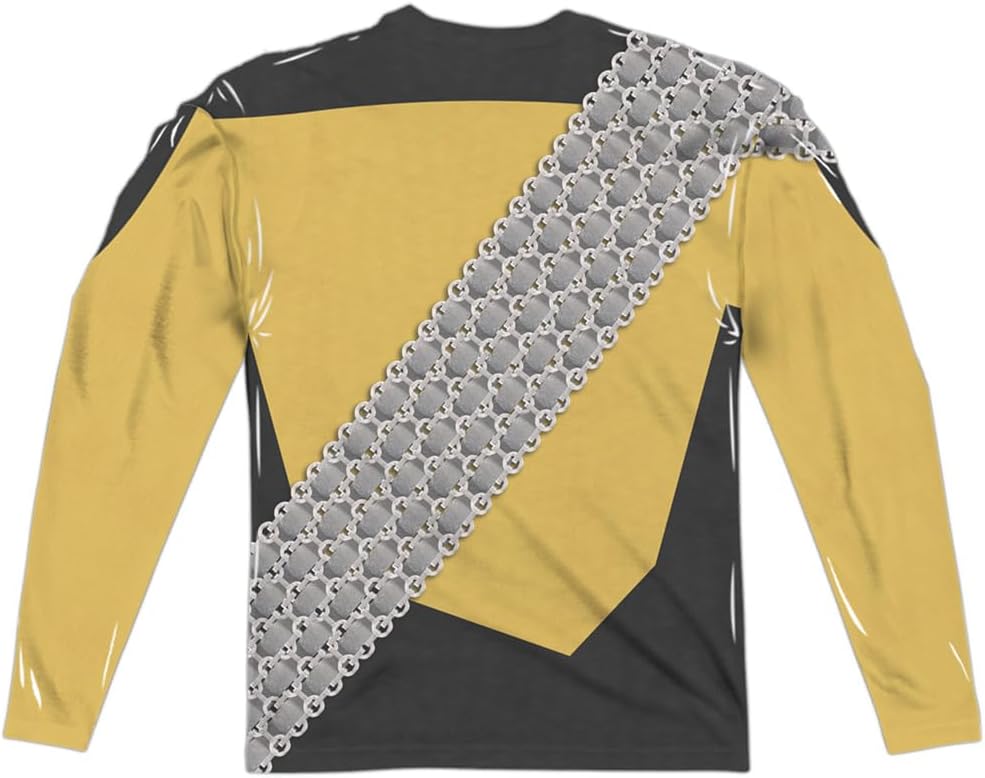 Popfunk Star Trek Worf Uniform (Front/Back Print) 100% Polyester Adult Long Sleeve Costume T Shirt for Men & Women