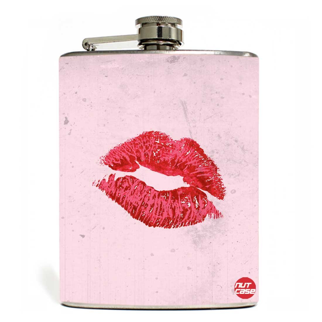 Designer Hip Flask 7 Oz Nutcase - Pink Lips-picture-34