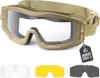 Vista 16 de Airsoft - Gafas de seguridad antivaho con certificación ANSI Z87.1, resistentes a los impactos, gafas de tiro tácticas Lente de doble capa P1
