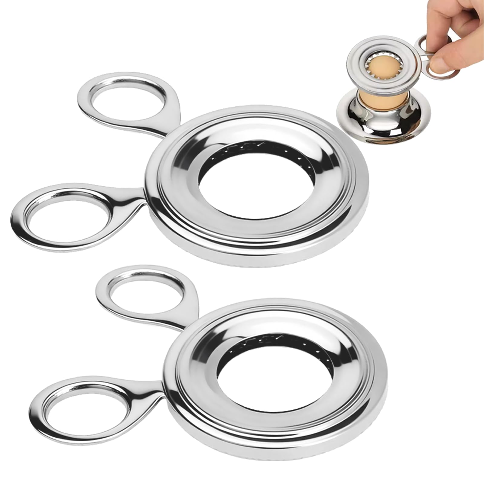 ouvre-oeuf acier inox 2 pièces