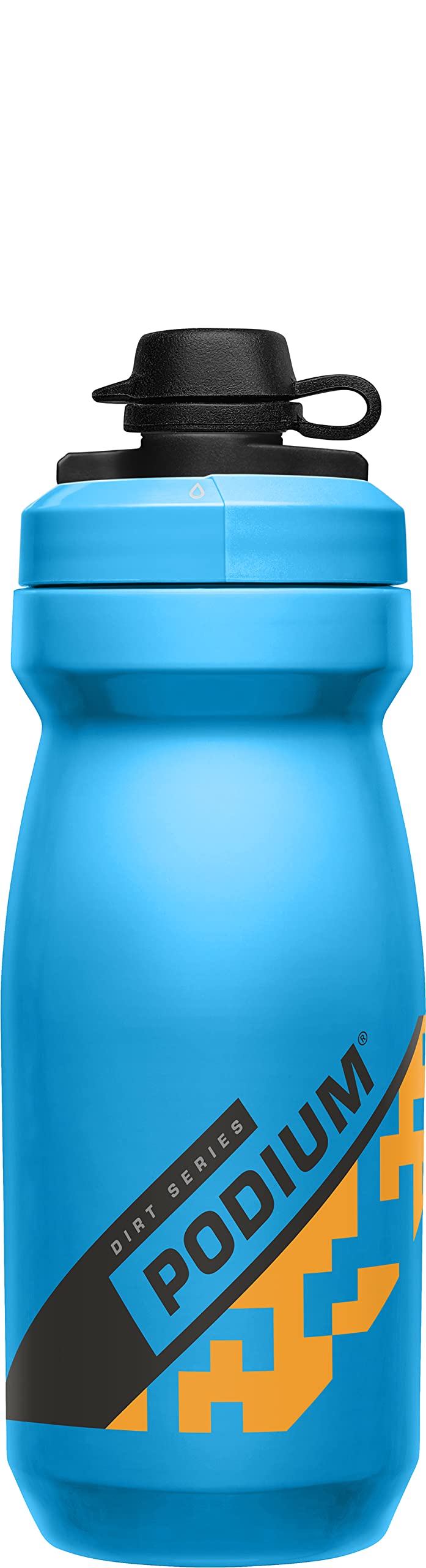 CamelBakPodium Dirt Series Mountain Bike Mud Cap Squeeze Water Bottle Blue/Orange, 21oz