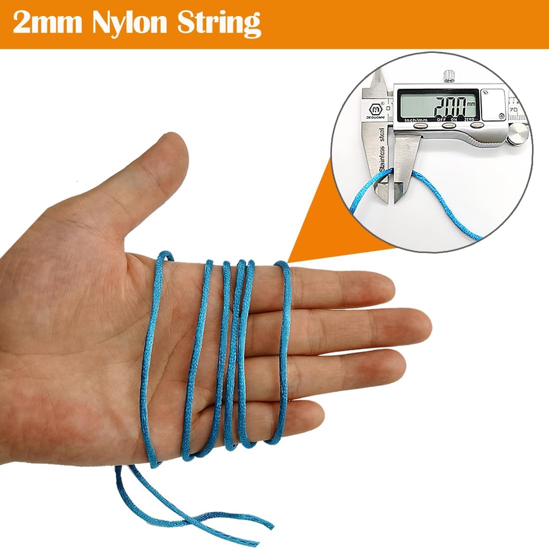 Ewparts 2mm Satin Nylon Cord for Jewelry Making Mexican Bracelets String Nylon Cord for Bracelet 12 Colors 252 Yards for Lanyard,Beading,Macrame,Craft Cord,Chinese Knotting Friendship Bracelet Cording - Image 3