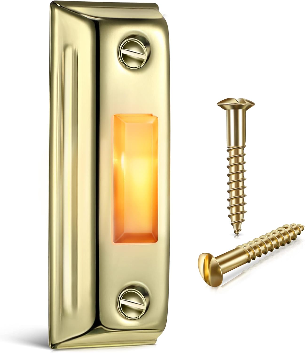 LED Lighted Doorbell Button, Upgraded Solid and Sleek Metal Wall