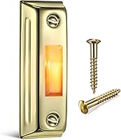 Vista 10 de Dreyoo Botón de timbre de puerta de metal, botón de timbre de puerta con cable de metal resistente con luz LED montada en la pared, botones