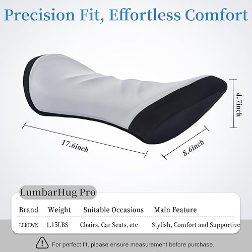 Miniatura 5 de Almohada de apoyo lumbar para silla de oficina - Almohada lumbar para coche - Almohada ergonómica de apoyo lumbar para cojín de apoyo de la espalda