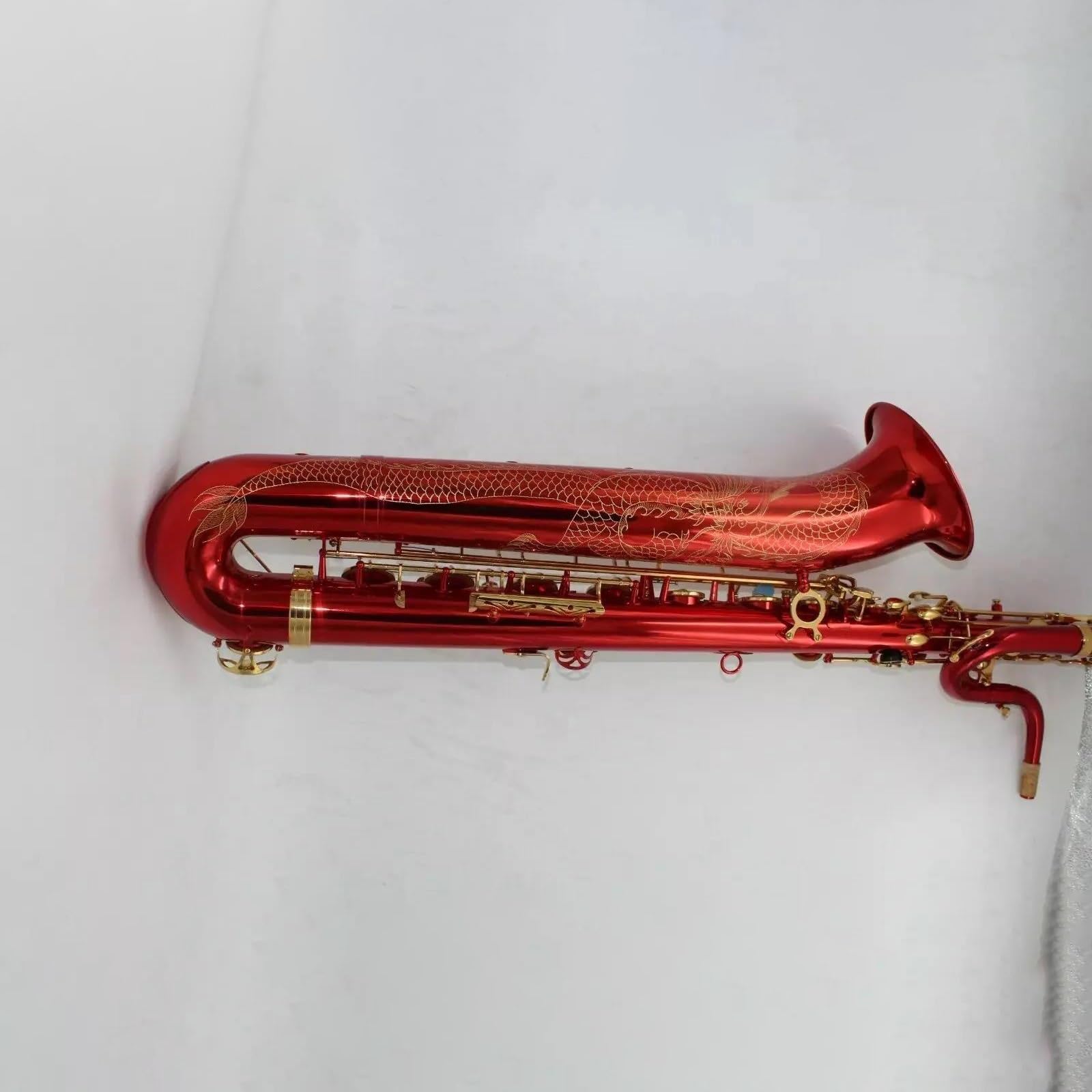 古美術品　ドラゴン彫刻の赤い漆器 Amazon | サックス ドラゴンの彫刻が施された赤い漆の金色の鍵の