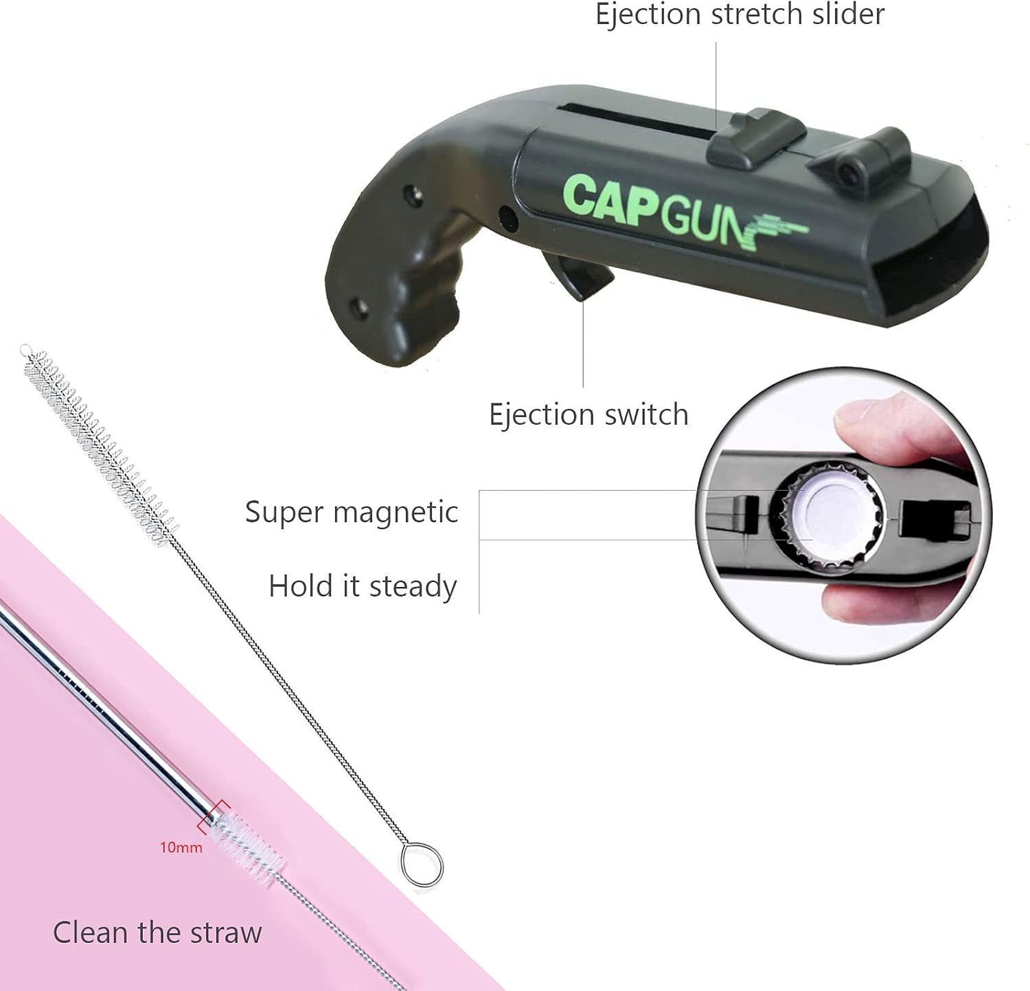 Beer Dispenser, Beer Snorkel, Beer Bong, Beer Funnel, with Cap Gun