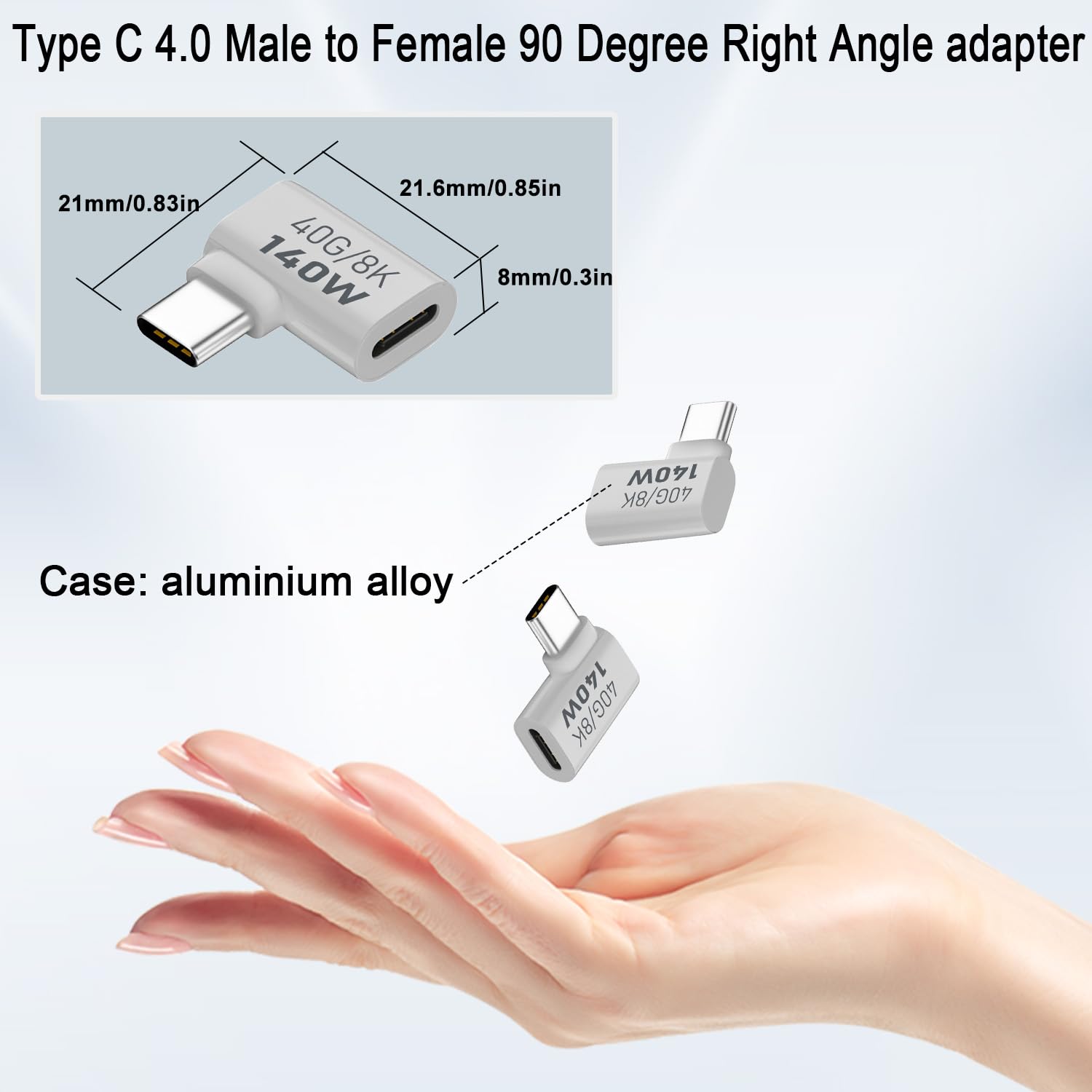 QIANRENON Lot De 2 Adaptateurs De Données USB C 80 Gbit/s PD240W USB