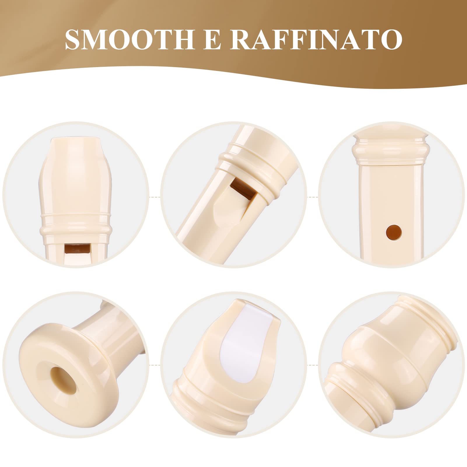 VLVEE Flauto Dolce per Principianti, a 8 Fori, Per Bambini per Diteggiatura Tedesco, Incluso Pacchetto Esterno, Stick per la Pulizia del Flauto e Manuale di Istruzioni, Bianco