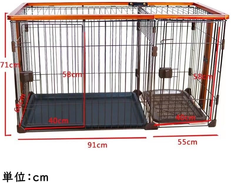 豪華 Ns犬ケージ インテリアサークル 木製 オークブラウン 天井ネット付き 屋根面付き トイレ付き 犬トイレトイレのしつけが出来る ドッグルームサークル 2way スタンダード 本体 レギュラー お手入れらくらく ドッグトレー専用 L 146 68 71cm ブラウン Applepress Ca
