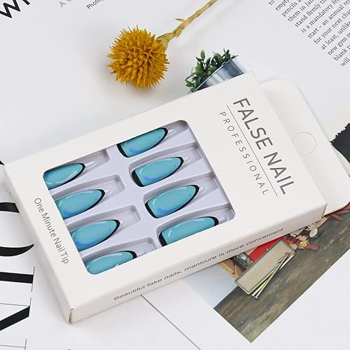 Miniatura 7 de Uñas postizas a presión con diseño de dibujos animados punta francesa almendra media ovalada grafiti exquisitas uñas postizas mate uñas acrílicas