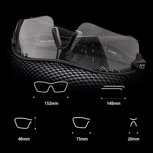 Miniatura 5 de BangLong Gafas de sol de ciclismo fotocromáticas para hombres y mujeres 100 protección UV para ciclismo correr béisbol gafas Negro, Gris, Plomizo