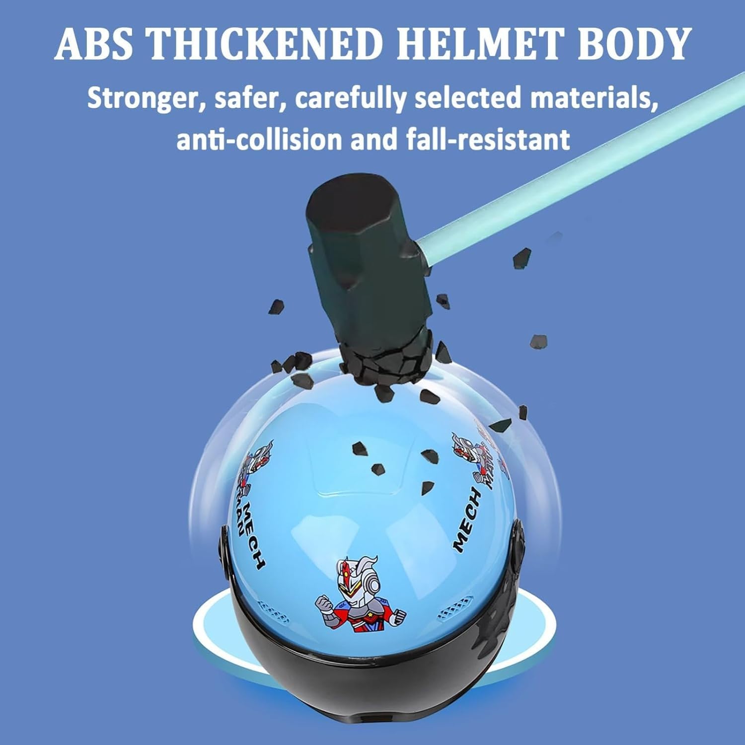 Offener Motorradhelm für Kinder | 3/4-Jethelm für Kinder | mit Sonnenblende | Rollerhelm für Kinder | ECE/DOT-geprüft | für Jungen und Mädchen von 4 bis 15 Jahren I,50-55cm