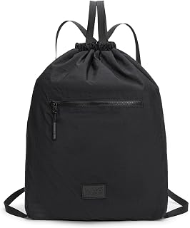 Montana West Lee Drawstring Backpack Bag Lightweight Small Gym Swim Beach Bag Water Resistant Sports Sackpack for Men Women, LEE48-002BK