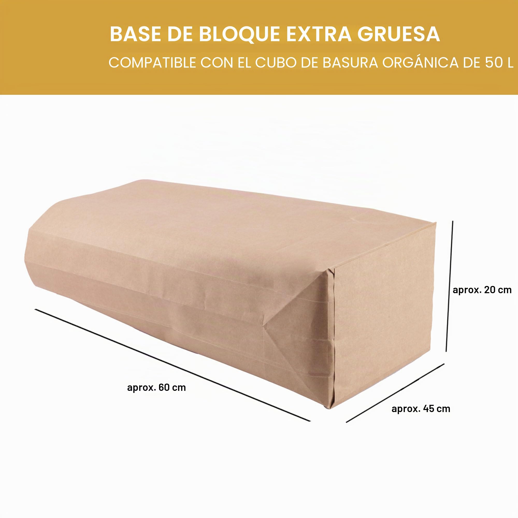 30 bolsas de papel 50L para residuos orgánicos, resistentes