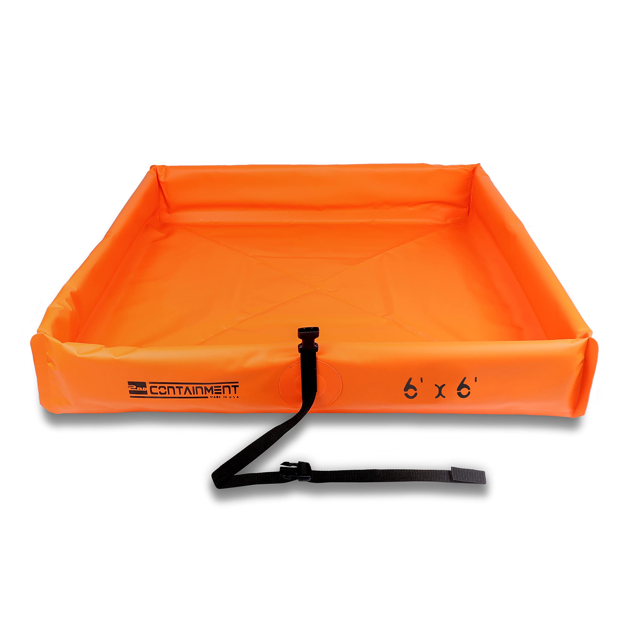 2nd Containment Folding Duck Ponds (Orange, 6' x 6') Foam Core Side Wall - Manufactured in The U.S.A.