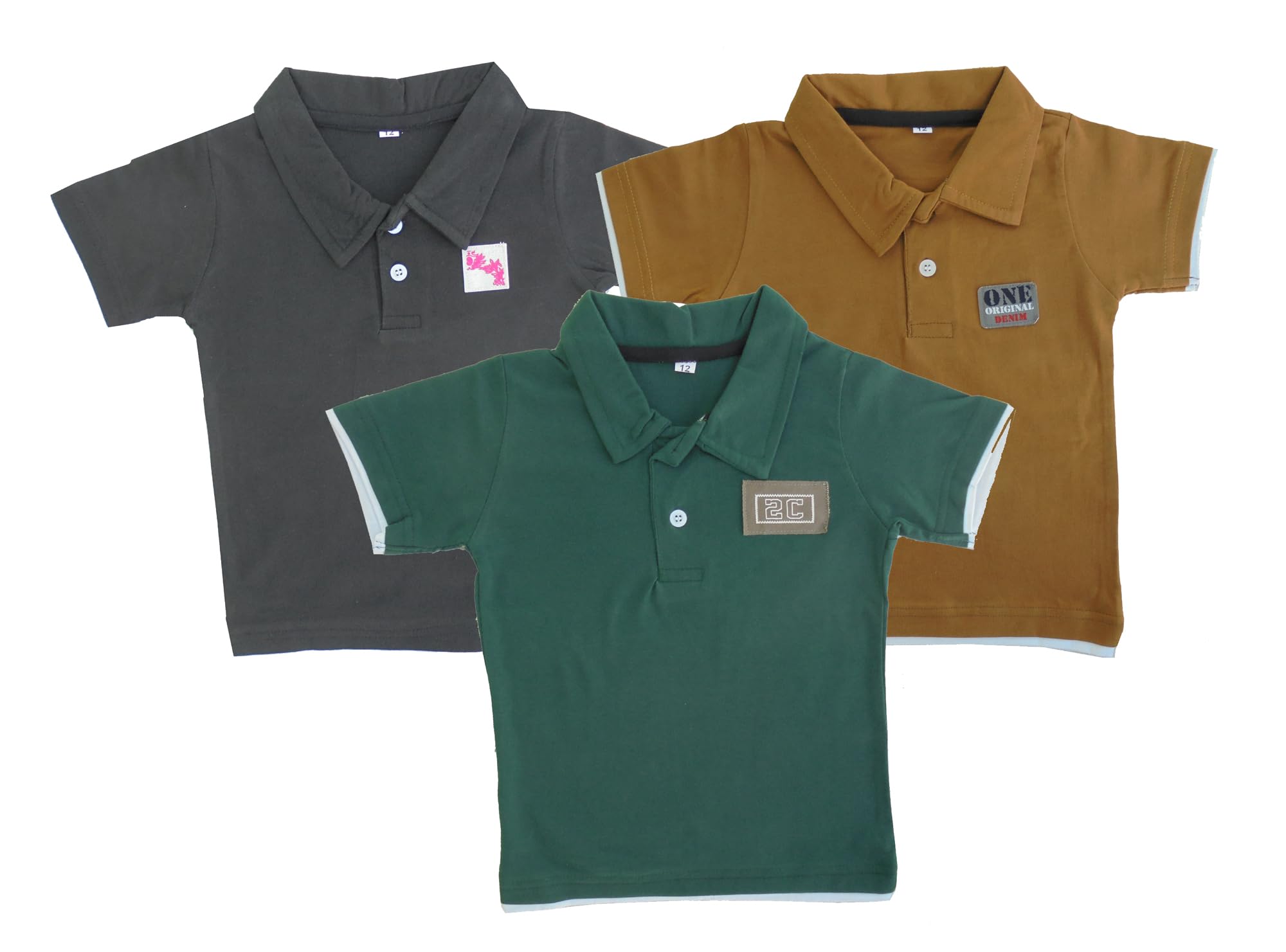 GBROS Kids Collor Tshirt (Pack of 3)