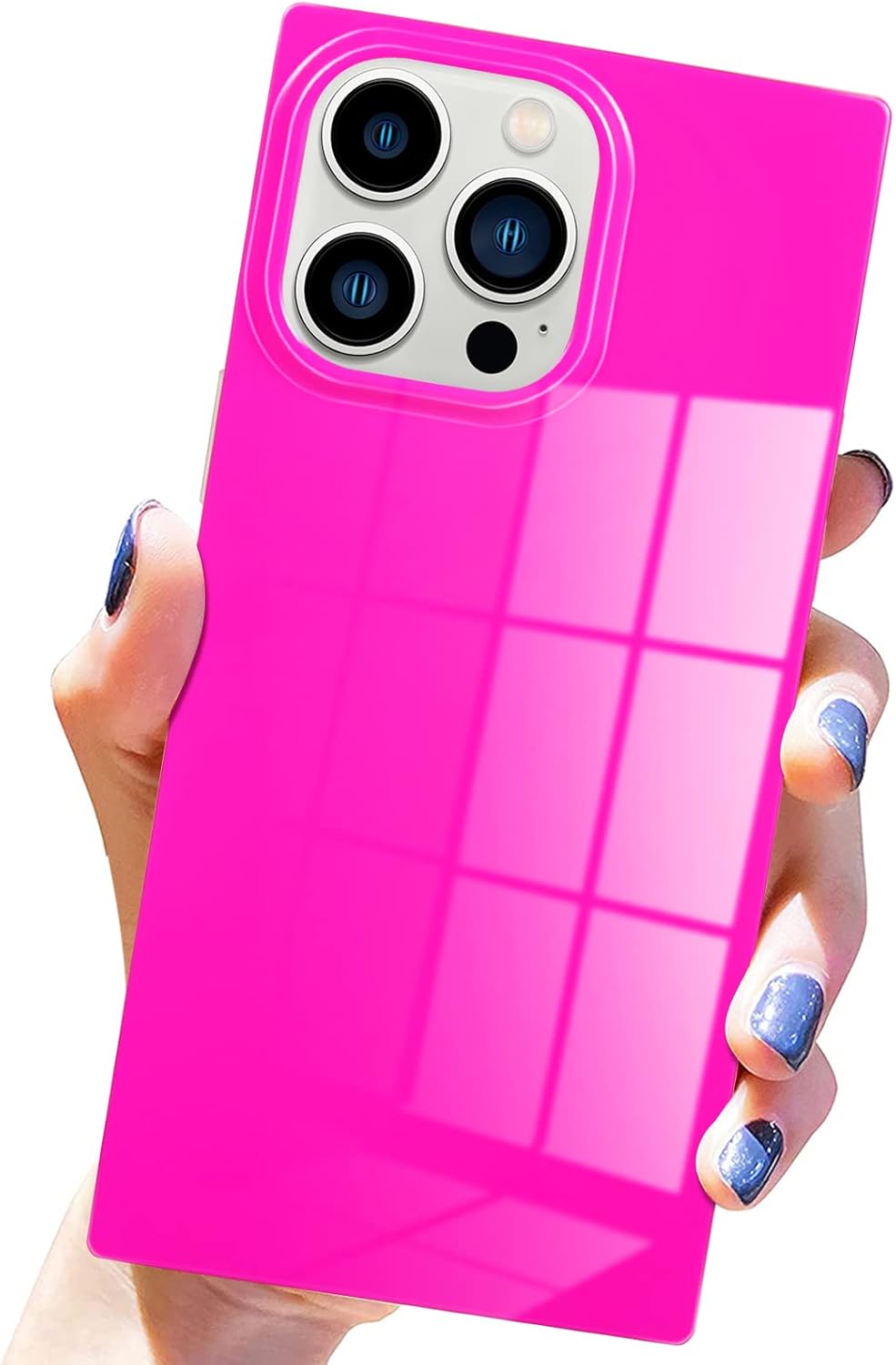 Pevezeda Square iPhone 14 Pro Max Case, Bright Neon Soft & Flexible TPU