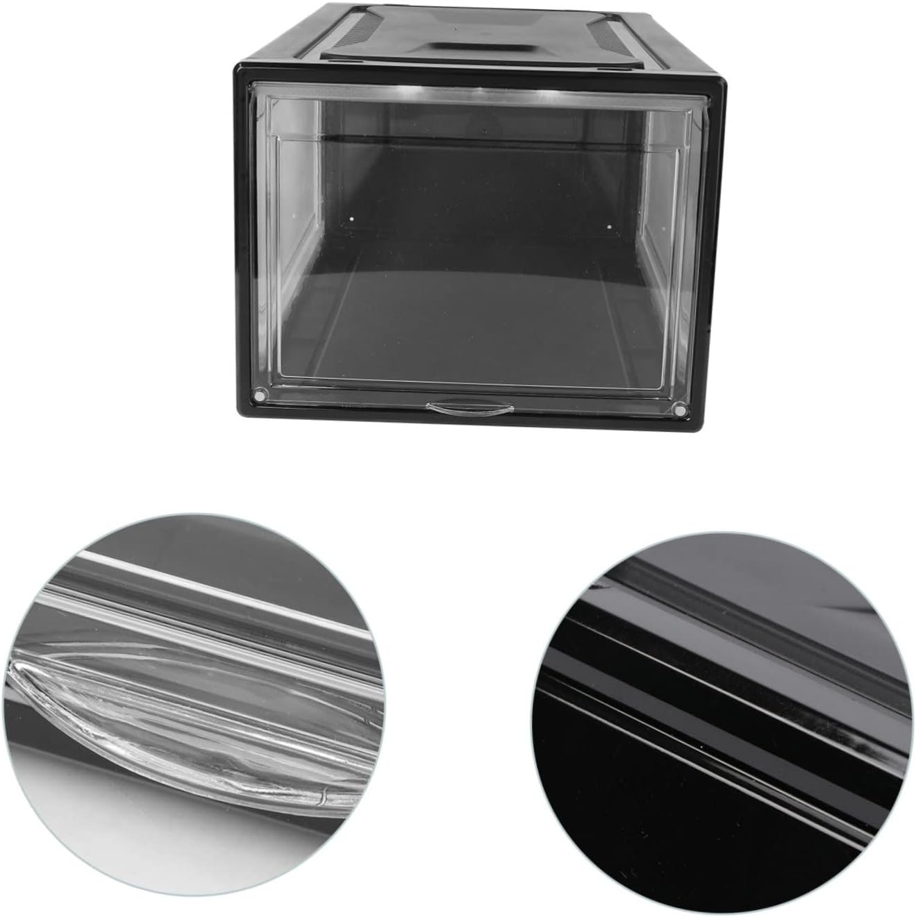 1pc Stackable Shoe Storage Box Transparent Organizer for Sneakers and Boots Design for Closet Entryway and Access Latch