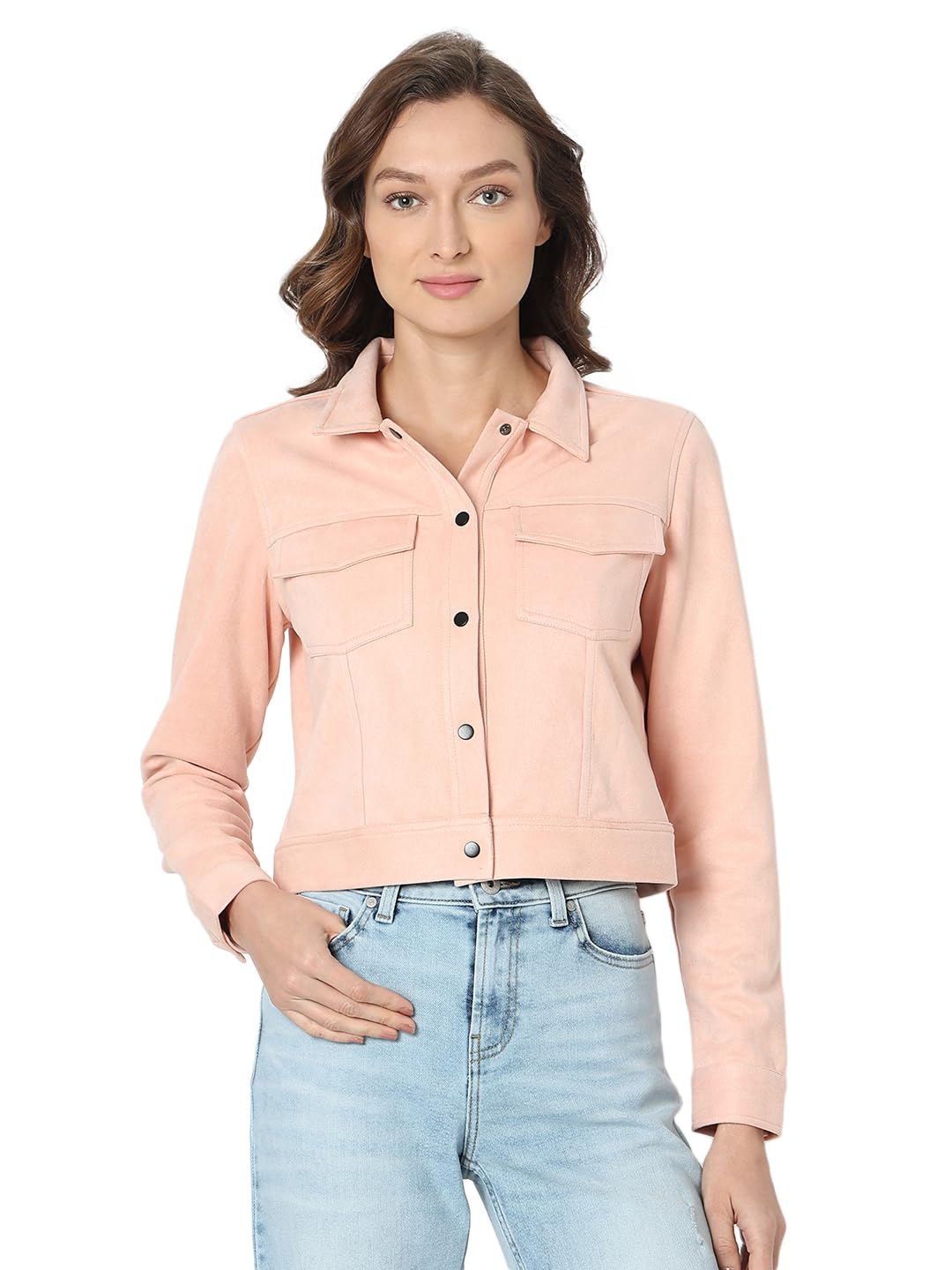 vero moda Polyester Women's Standard Length A-Line Coat-picture-39