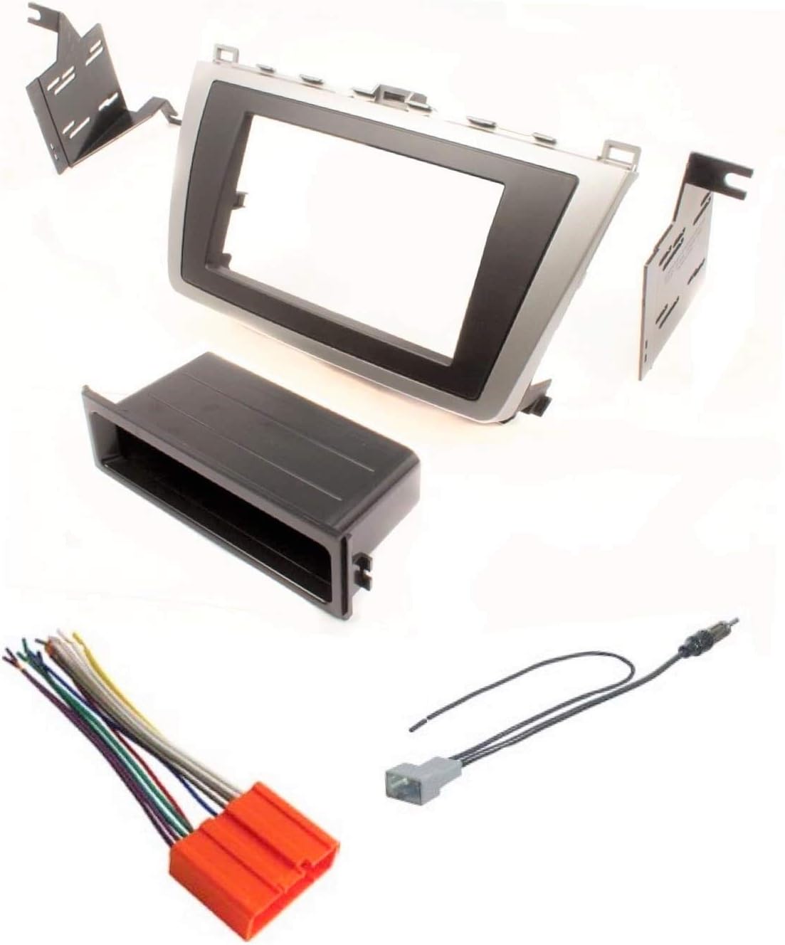 ASC Car Stereo Dash Install Kit, Wire Harness, and Antenna Adapter for 2009 2010 2011 2012 2013 Mazda 6 Mazda6