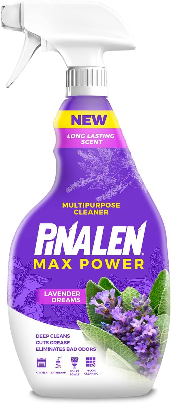 PINALEN Max Power Multipurpose Cleaning Spray - 22 fl oz - Lavender Dreams Scent - All Purpose Cleaner for Kitchen, Bathroom, Floors & Surfaces