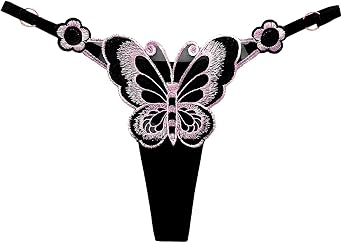 Cute Butterfly Embroidery Women Thongs And G Strings Sexy Transparent Mesh Briefs Adjustable Waist Culotte Femme