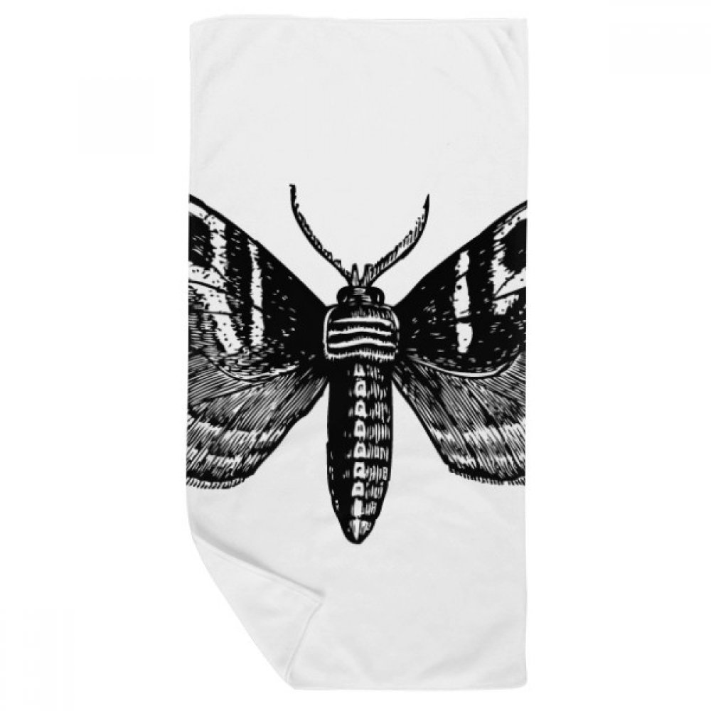 Serviette de bain papillon noir douce et absorbante 35x70