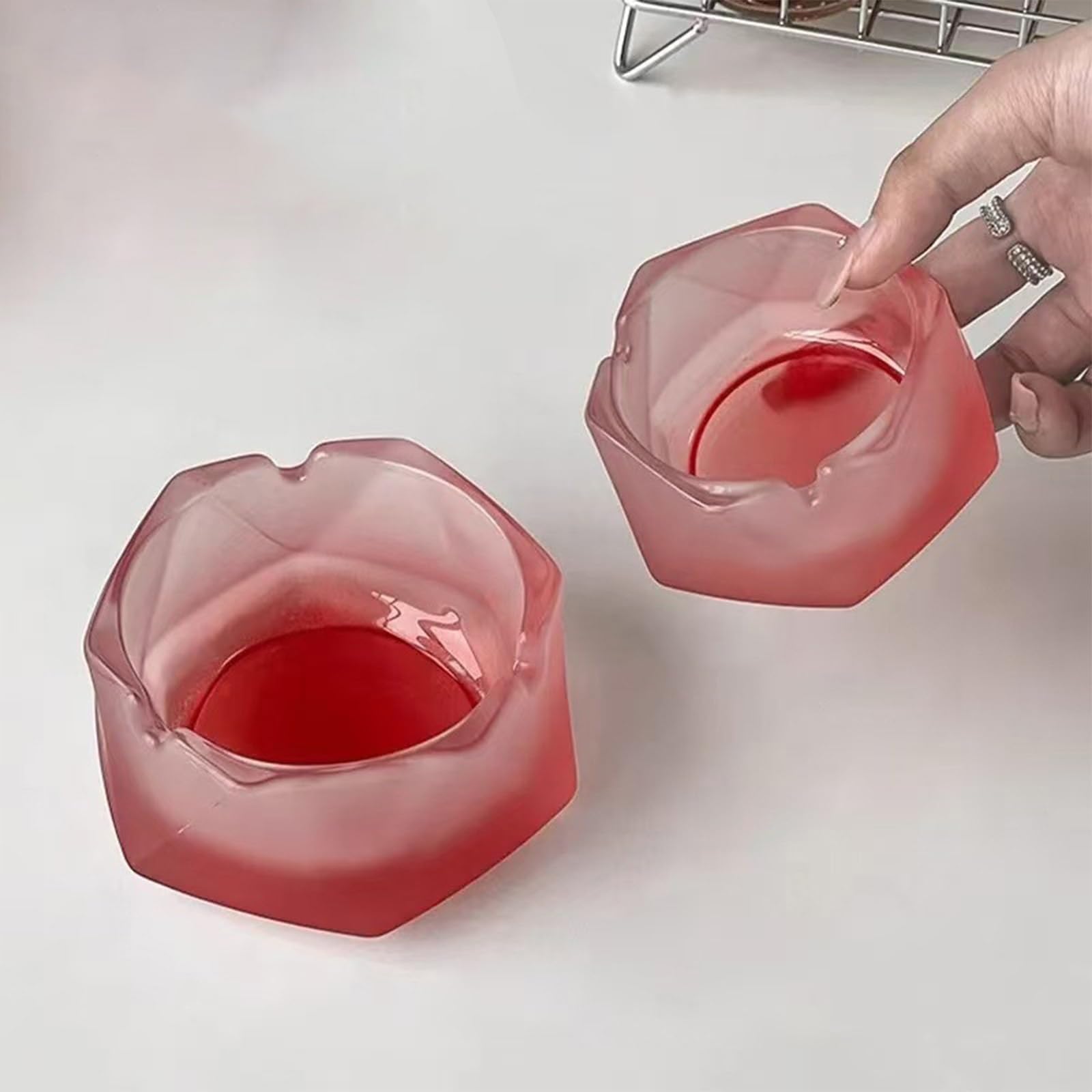 Posacenere in vetro trasparente, multifunzionale, per interni ed esterni, facile da pulire, design portatile, ideale per auto e decorazione della casa