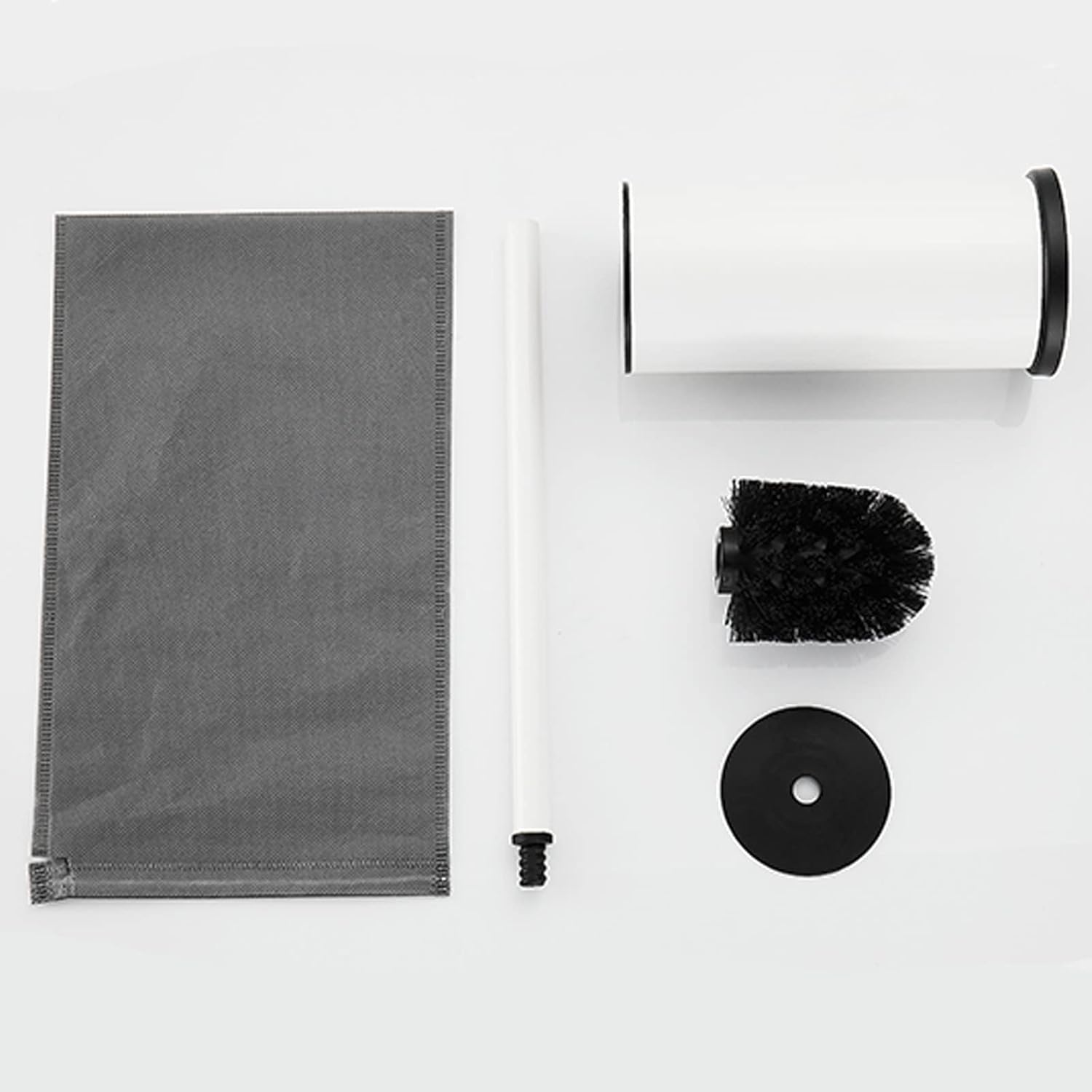 Toilet Brush Holder Toilet Brush Stainless Steel Handle Thick Bristles Space Aluminum Floor-Standing Toilet Bowl Brush Set with Base and Lid Toilet Brush Holders(Black,Medium)