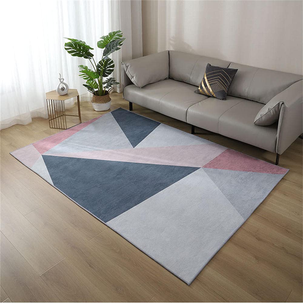 Tapis géométrique pour chambre d'ado gris et rouge 200x300 cm graphique