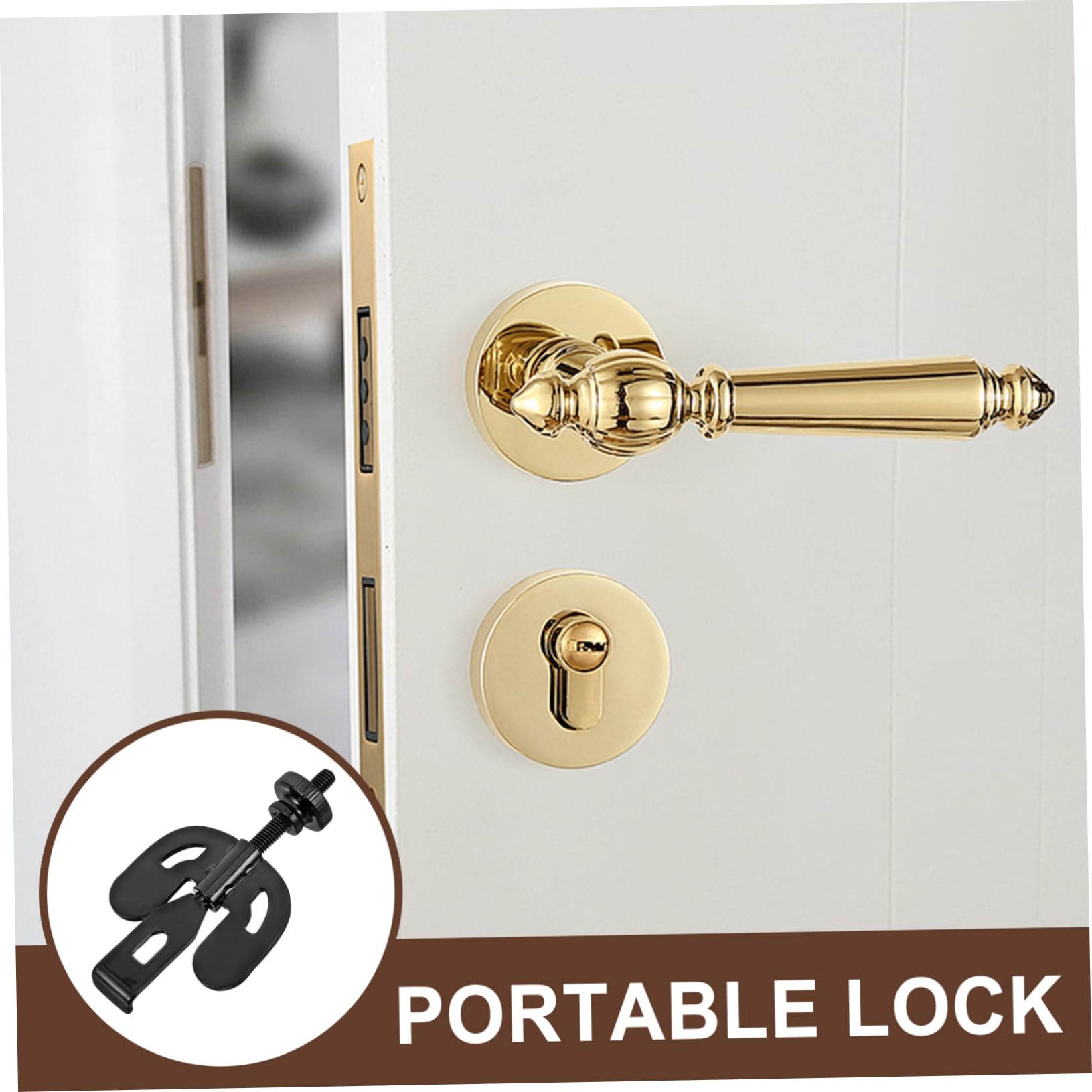 Hemobllo 5pièces Verrou De Porte Portable Inoxydable Serrure De Sécurité Pour Chambres Et Voyage Dispositif De Protection Pour Femmes Et Voyageurs