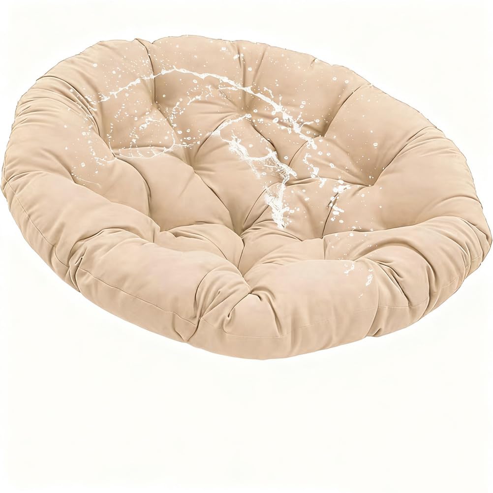 SVFOEBJM WaterproofChair Cushion 100x100 cmSoft & Comfortable for Indoor/Outdoor UseBalconies & PatiosKaki ColorPlush Seating Solution