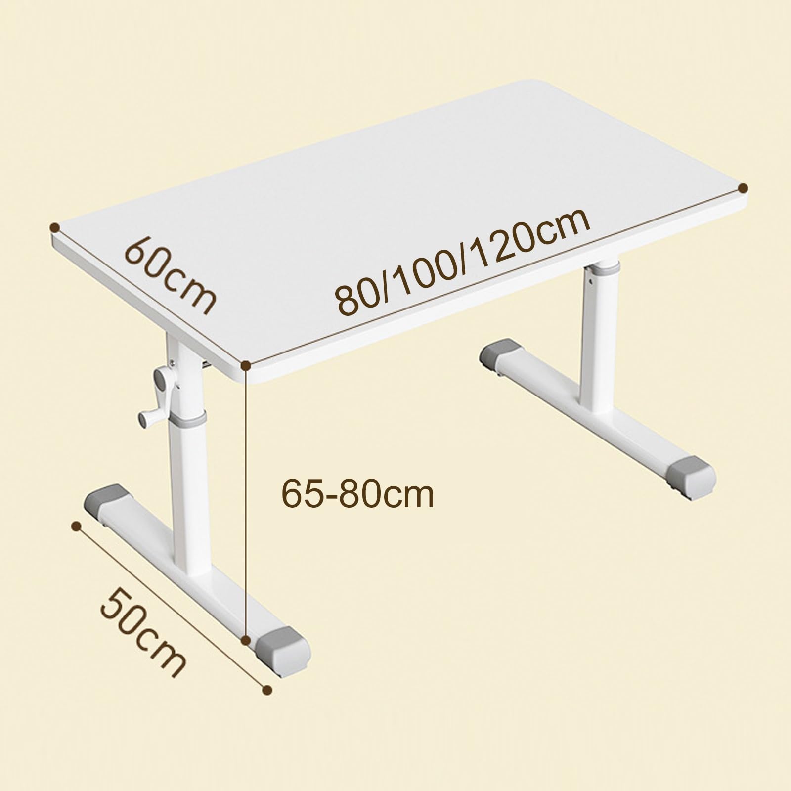 Scrivania Regolabile in Altezza per Ufficio Domestico, scrivania Moderna per Computer con Piano del Tavolo monoblocco e Tavolo per PC per Camera da Let(Un Colore - 80 * 60*(65-90) cm
